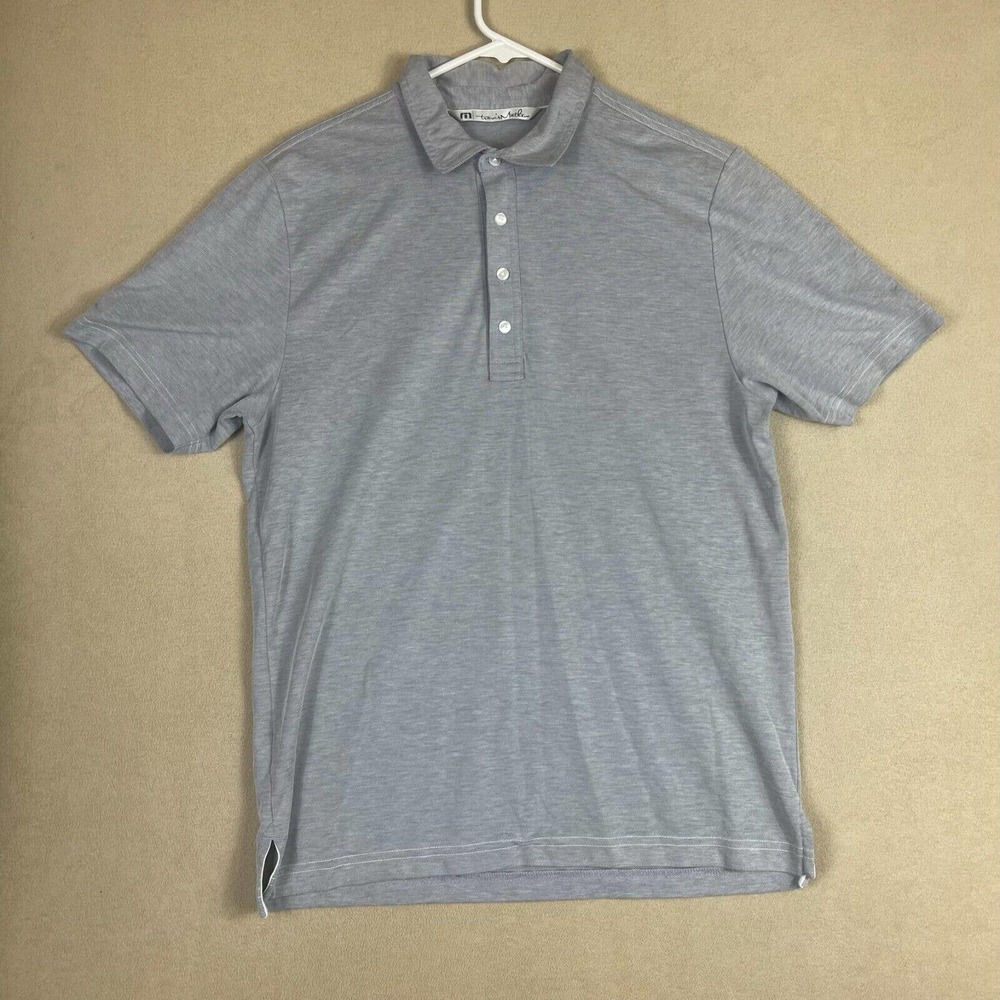 Travis Mathew Polo Golf Shirt‎ Mens M Gray Prima Cotton Blend